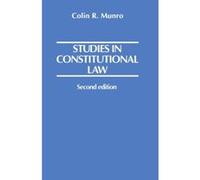 Studies In Constitutional Law Colin R. Munro (Auteur)