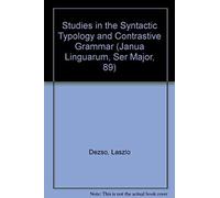 Studies In Syntactic Typology And Contrastive Grammar