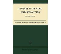 Studies In Syntax And Semantics