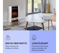 Studio 5 Smart 1800W 62cm Cheminée Électrique Blanc