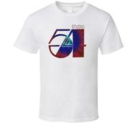 Studio 54 Music Production House Logo 2 Tee Shirt Tshirt Men's WhiteMedium