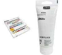 Studio Acrylics Etui 30 Tubes de 20 ml Assortis et Pinceau-Kit Tubes de Peinture Acrylique et Pinceau-30 tubes de 20 ml & 837011 Studio Acrylique Tube Blanc de Titane 100 ml