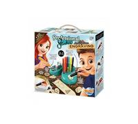 Studio Atelier de Gravure 2 en 1 Creations bois et metal - Station pro securisee enfant - Kit jouet creatif pyrograveur et carte