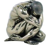 Studio Collection Homme nu dans une pose de yoga (statue en bronze coulé à froid 15 cm / 5,9 pouces)