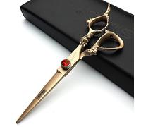 Studio de coiffure 6' Coiffeur Ciseaux de coiffure au Japon en acier 440 C de coiffure Ciseaux de coupe ET ciseaux à effiler Or rose