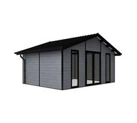 Studio de jardin en bois composite 26 m² - épaisseur 28 mm - Gris anthracite - NEBULA