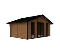 Studio de jardin en bois composite 26 m² - épaisseur 28 mm - Naturel foncé - NEBULA