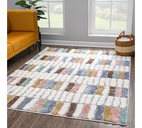 STUDIO DECO Tapis de Salon Bohème Tapis Poils Longs Relief Aspect 3D Tapis Maison de Campagne Boho Toucher Doux - Modele: Hippie 03, Dimension: 80x150cm