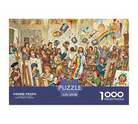 Studio des Peintres Renaissance Florence Puzzle en Bois Imperméable DIY Puzzles De 1000 Pièces pour Adultes Cadeaux Amusant De Décoration pour La Maison