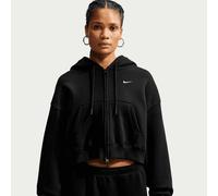 Studio Fleece Medium Weight Oversized Crop Full Zip Hoodie noir L
