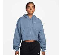 Studio Fleece Oversized Crop Full Zip Hoodie bleu M