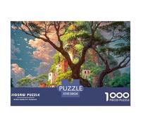 Studio Ghibli-Style Illustration 1000 Pcs Carton Premium Lot de Puzzles Tree Building Stimulant Et Éducatif Défi Unique Puzzles As Birthday Gifts 38x26cm/1000pcs