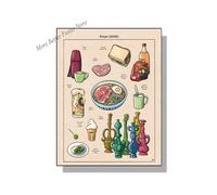 Studio Ghibli Traite Nourriture Japonaise Toile Affiche Ramen Cheval Maquereau Toast Imprime Photos Mur Art Peinture Cuisine Décor - Type D-30x40cm No Frame