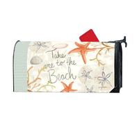 Studio M Take Me to the Beach MailWrap - Housse magnétique pour boîte aux lettres standard de 16,5 x 48,3 cm - Vinyle résistant aux intempéries - Décoration extérieure en coquillages côtiers