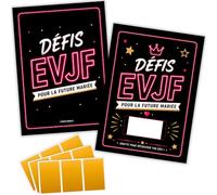STUDIO MANALI EVJF - 12 Cartes Défis à Gratter Personnalisables avec Stickers Dorés - Jeux et Activités Originales pour Enterrement de Vie de Jeune Fille - Idéal pour Future Mariée