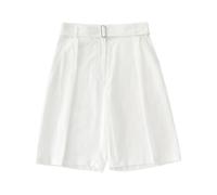 Studio Nicholson - Creon Belted Pleated Short - Femme - Shorts - Blanc - Taille: 36 FR