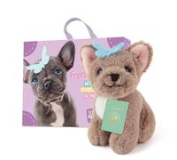 Studio Pets® Peluche Bouledogue Français BiBi 8 cm - Mini Chien en Peluche pour Enfants - Avec Coffret Cadeau, Passeport et Livre d'Autocollants - Avec Papillon - Coffret Cadeau