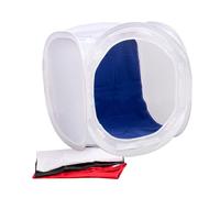 Studio Photo 24 'kit de tente de lumière de photographie Portable boîte d'éclairage Cube rond avec 4 décors (noir/blanc/bleu/rouge)