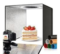Studio Photo 50x50cm, Photobooth Boite Photo Boîte Lumineuse Dimmable 6000K Éclairage Softbox Mini Studio Photo et Fonds 6 Couleurs pour la Photographie de Produits