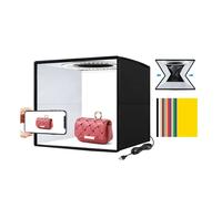 Studio photo pliable avec 96 LED, dimensions 25,4 cm, 12 arrière-plans, alimentation USB, idéal pour la photographie de produits