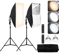 Studio photo Set Softbox 50x70 cm - 45W ampoules LED - 3000-6500K - Lumière Softbox pour une photographie parfaite
