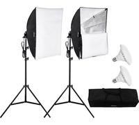 Studio photo Softbox Set 60x60cm 30W 5500K Ampoules LED Support ajustable