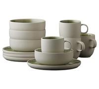 Studio Round North Set de brunch 12 pces Matte white/Shiny moss
