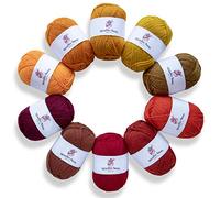 Studio Sam Lot de 10 pelotes de fil acrylique 50 g Total de 1000 m pour tous les projets de tricot, crochet et loisirs créatifs Collection automne