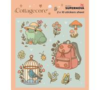 STUDIO SUPERNOVA - Lot de 20 autocollants illustrés Cottagecore - Autocollant décoratif pour ordinateur portable, agenda et cahier - Cottagecore 3