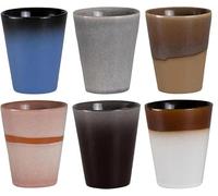 Studio Tavola Tasses à cappuccino Mugs à café - Terre - 310 ml - Lot de 6 - Faïence - Design inspiré de la diversité - Compatibles micro-ondes et lave-vaisselle