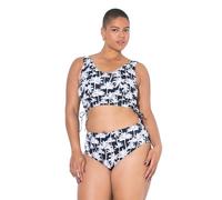 Studio Untold Femme Grandes Tailles Bas de Bikini Taille Haute, imprimé Palmiers Noir 48 841236100-46