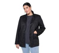 Studio Untold Femme Grandes Tailles Blazer Ample évasé en suède, col à Revers et Doublure intégrale Noir 42+ 844817100-42+