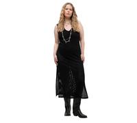Studio Untold Femme Grandes Tailles Robe en résille, Longueur Maxi, Coupe Loose, col en V, sans Manches Noir 50+ 817702100-50+