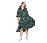 Studio Untold Femme Grandes Tailles Robe Maxi Coupe trapèze à Volants, imprimé intégral pétrole Clair 50+ 844032431-50+