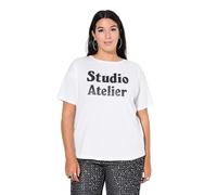 Studio Untold Femme Grandes Tailles T-Shirt Oversize, Message en Lettres Brillantes Blanc cassé 54+ 846146200-54+