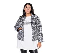Studio Untold Femme Grandes Tailles Veste matelassée Oversize, imprimé léopard et col à Revers Gris Pierre 42+ 845629170-42+