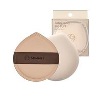 STUDIO17 Pang Pang Big Puff | Houppette à poudre de maquillage pour le visage | Mélangeur de fond de teint Fliffy avec latex | Éponge de maquillage jeune olive coréenne pour fond de teint et poudre |