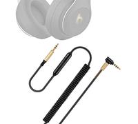 Studio3 Câble audio spiralé de rechange pour casque sans fil Beats Studio3/Solo3, 3,5 mm, microphone en ligne et contrôle du volume, fonctionne sur PS5, Xbox One, 2,4 m