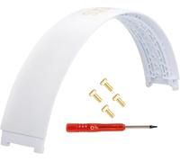 Studio3 Top Arceau de réparation pour casque Beats Studio 3 sans fil (A1914) - Convient également aux casques Studio Pro sans fil (A2924) (blanc + vis dorées)