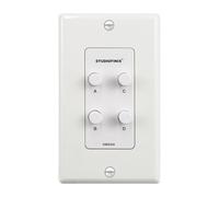 STUDIOFINIX Commutateur de haut-parleur mural à 4 zones A/B/C/D, puissance de crête de 120 W par canal, contrôle 4 paires de haut-parleurs, compatible avec boîtier mural standard simple pour stéréo de