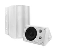STUDIOFINIX Haut-parleurs Bluetooth étanches 16,5 cm Support Mural Actif 400 W pour terrasse, Garage, Jardin (Blanc)