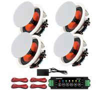 STUDIOFINIX Haut-parleurs de plafond Bluetooth 16,5 cm 600 W Système de haut-parleurs encastrés pour maison Convient pour intérieur, cuisine, cinéma maison, chambre, bureau, terrasse couverte (4