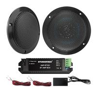 STUDIOFINIX Haut-parleurs de Plafond Bluetooth étanches de 10,2 cm pour Salle de Bain, Cuisine, Maison, extérieur, Camping-Car, Chariot de Golf, Bateau avec Montage encastré