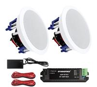 STUDIOFINIX Système de haut-parleurs Bluetooth encastrés pour intérieur, cuisine, cinéma maison, chambre, bureau, terrasse couverte (2 haut-parleurs) 13,3 cm 600 W