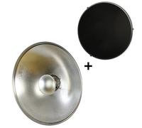 StudioKing Beauty Dish SK-BD700 70 cm argent avec grille nid d'abeille et adaptateur Falcon Eyes