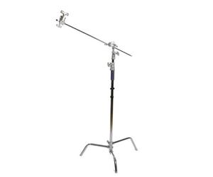 StudioKing C-stand avec bras de perche FT-3203S 328 cm - Pied de studio professionnel avec bras de perche réglable 120 cm