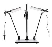 StudioKing CS-105 support de reproduction avec éclairage LED, plateau 40x48cm, colonne 71cm, 2 lampes 18W