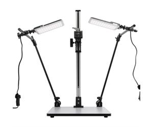 StudioKing CS-105 support de reproduction avec éclairage LED, plateau 40x48cm, colonne 71cm, 2 lampes 18W