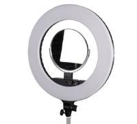 StudioKing LED-480ASK lampe annulaire LED professionnelle sur 230V avec miroir et support smartphone
