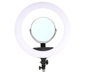 StudioKing LED Ringlamp Set 65W LR-650 avec miroir grossissant et support smartphone
